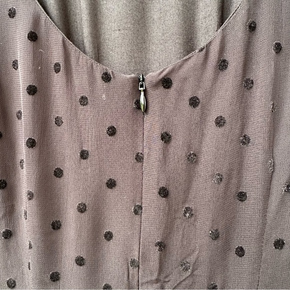Emily & Fin Abigail Black Velvet Polka Dot Fit & Flare Dress Size S Pockets - Picture 8 of 15